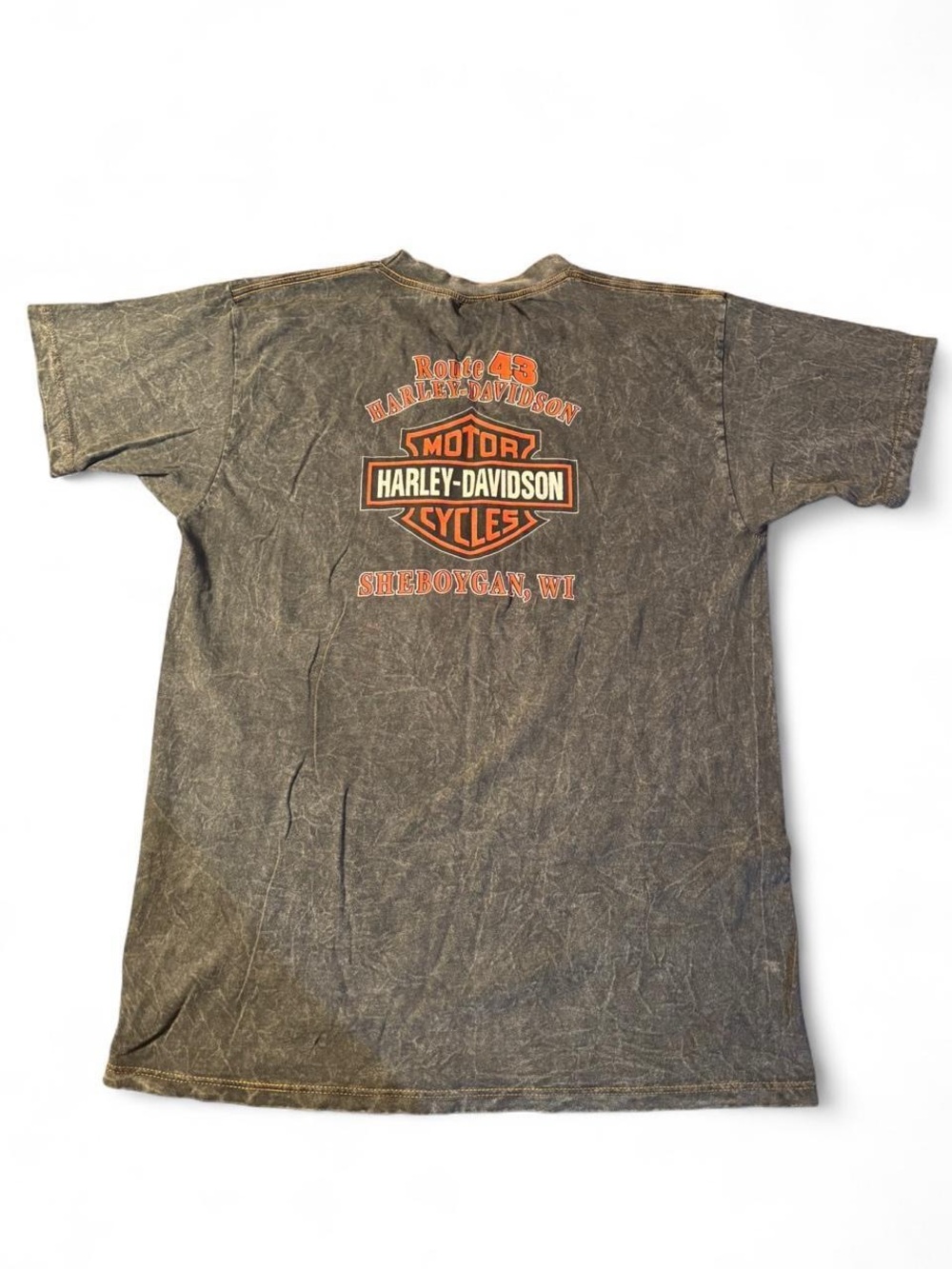 Harley-Davidson Gray Graphic Tee with Orange Logo - Picture 2 of 3